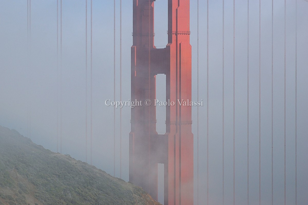 San Francisco - Golden Gate Bridge with the fog from from Battery Spencer